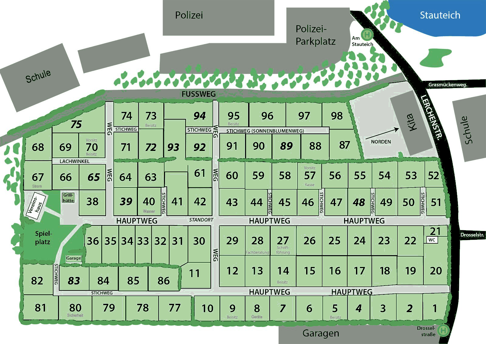 Gartenplan KGV Lerchenstrasse